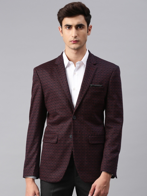 Peter England Men Burgundy & Black Neo Slim Fit Self Design Single Breasted Casual Blazer
Peter England Men Burgundy & Black Neo Slim Fit Self Design Single Breasted Casual Blazer