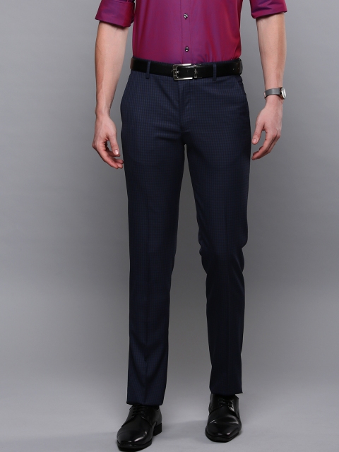 Louis Philippe Men Navy Blue & Black Slim Fit Checked Permapress wrinkle free Formal Trousers
Louis Philippe Men Navy Blue & Black Slim Fit Checked Permapress wrinkle free Formal Trousers