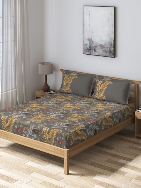 DDecor Grey & Mustard Yellow Floral 150 TC Cotton 1 King Bedsheet with 2 Pillow Covers
DDecor Grey & Mustard Yellow Floral 150 TC Cotton 1 King Bedsheet with 2 Pillow Covers
