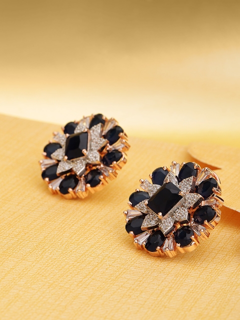 Melani Borsa Navy Blue Rose Gold-Plated Handcrafted CZ Studded Circular Drop Earrings
Melani Borsa Navy Blue Rose Gold-Plated Handcrafted CZ Studded Circular Drop Earrings