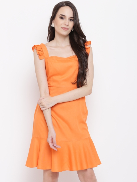 MABISH by Sonal Jain Women Orange Solid A-line Dress