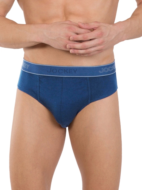 Jockey Men Blue Solid Briefs 1010-0105