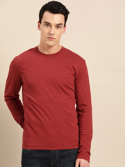 Jockey Men Maroon & Grey Printed Back Round Neck T-shirt