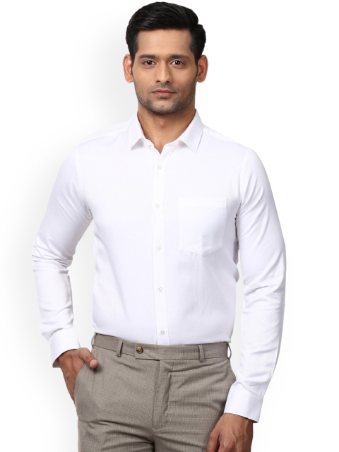 Next Look Men White Slim Fit Self Design Formal Shirt