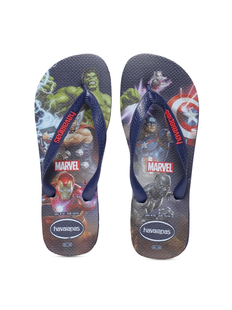 Havaianas Men Marvel Blue Printed Thong Flip-Flops