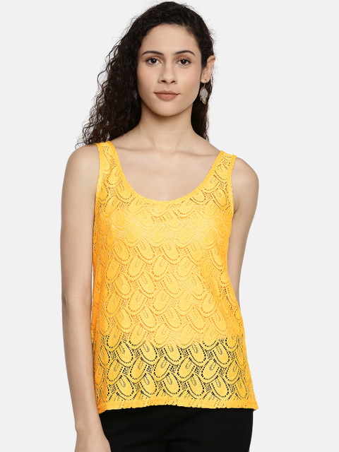 ONLY Women Yellow Self Design Top 
ONLY Women Yellow Self Design Top