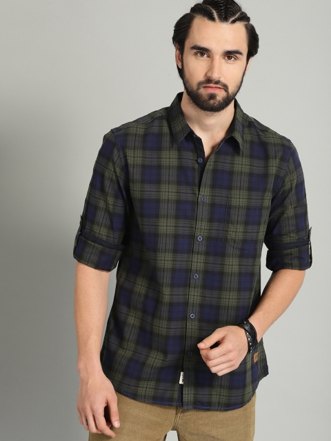 The Roadster Lifestyle Co Men Olive Green & Navy Blue Regular Fit Checked Casual Shirt
The Roadster Lifestyle Co Men Olive Green & Navy Blue Regular Fit Checked Casual Shirt