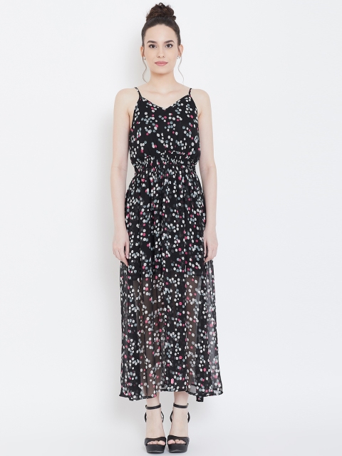 LA LOFT Women Black & White Maxi Dress