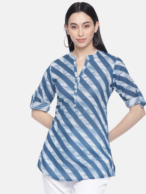 Soch Blue & Off-White Striped Tunic
