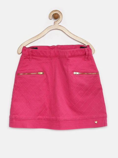Gini & Jony Girls Pink A-Line Skirt