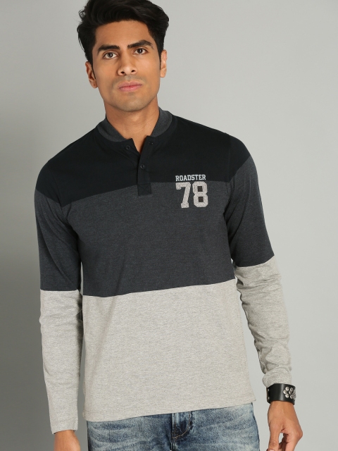 The Roadster Lifestyle Co Men Grey Melange & Black Colourblocked Stand Collar T-shirt
The Roadster Lifestyle Co Men Grey Melange & Black Colourblocked Stand Collar T-shirt