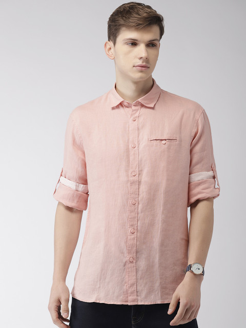Celio Men Pink Regular Fit Solid Pure Linen Casual Sustainable Shirt 
Celio Men Pink Regular Fit Solid Pure Linen Casual Sustainable Shirt