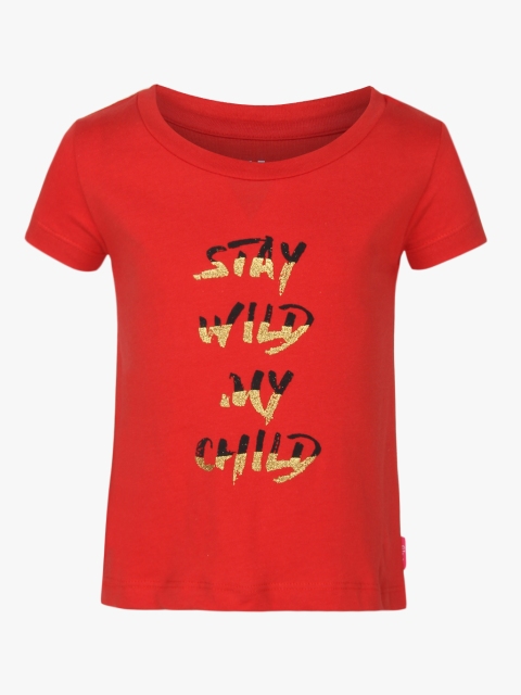 Red Casual Pure Cotton Top