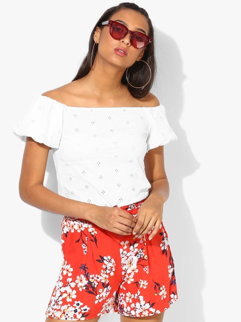 Off White Self Design Blouse