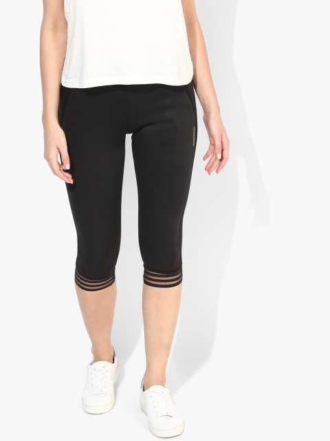Sweet Dreams Black Mesh Detail Capris