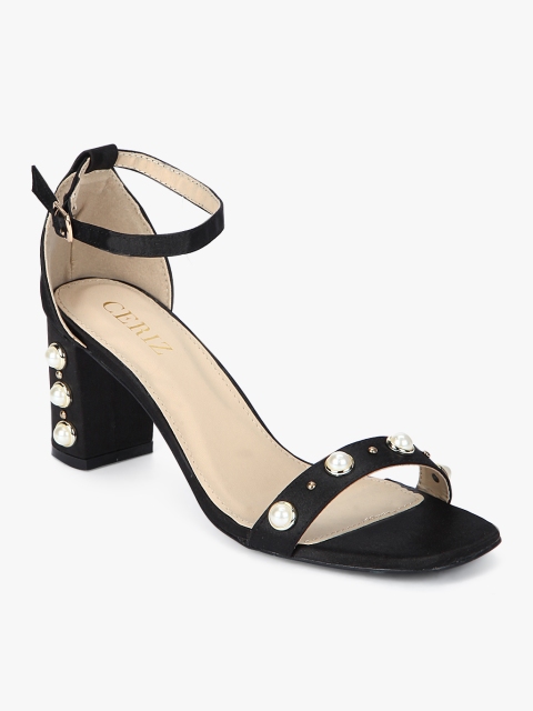 Black Embelished Sandals
