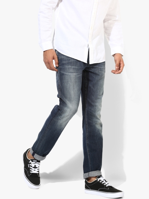 Blue Washed Low Rise Skinny Fit Jeans