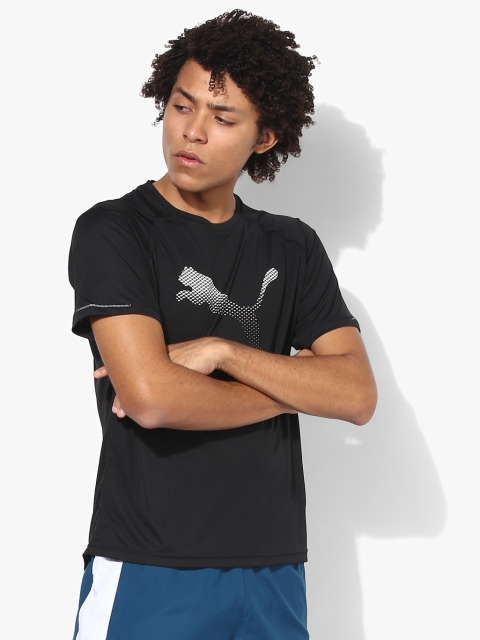Core-Run S S Black Running Round Neck T-Shirt