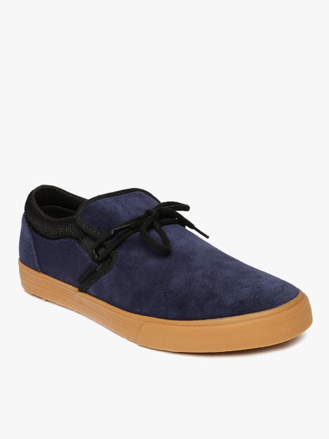 Navy Blue Solid Sneakers