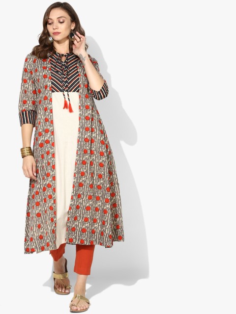 Round Neck Straight Kurta Teamed Up With Mandarin Collar Printed Jacket With 3/4Th Sleeves, Multi
Round Neck Straight Kurta Teamed Up With Mandarin Collar Printed Jacket With 3/4Th Sleeves, Multi