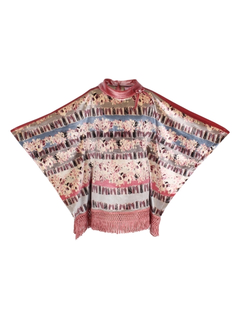 CUTECUMBER Girls Peach-Coloured & Multicoloured Printed Partywear Winter Kaftan Poncho
CUTECUMBER Girls Peach-Coloured & Multicoloured Printed Partywear Winter Kaftan Poncho