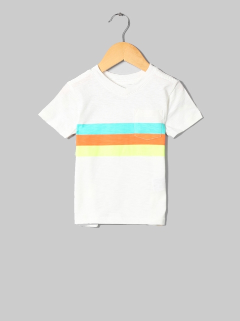 GAP Toddler Boy Stripe V-Neck Pocket T-shirt, White