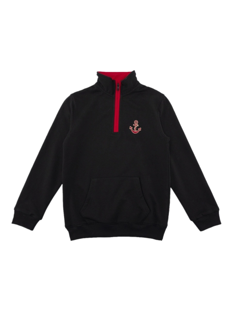 POPPERS by Pantaloons Boys Black Solid Sweatshirt
