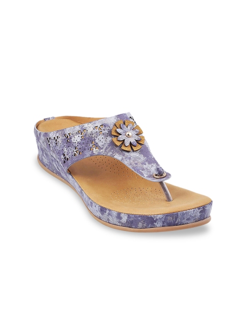 Metro Women Purple Printed Sandals