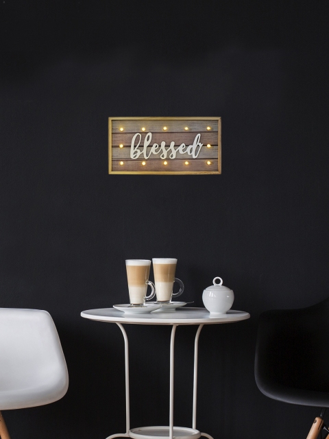 Archies Brown Wooden LED Wall Hanging