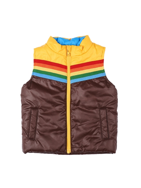 Chirpie Pie by Pantaloons Boys Yellow & Brown Colourblocked Puffer Jacket