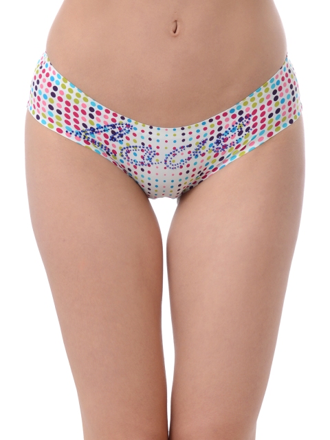 Da Intimo Women Multicoloured Studded Hipster Briefs, White