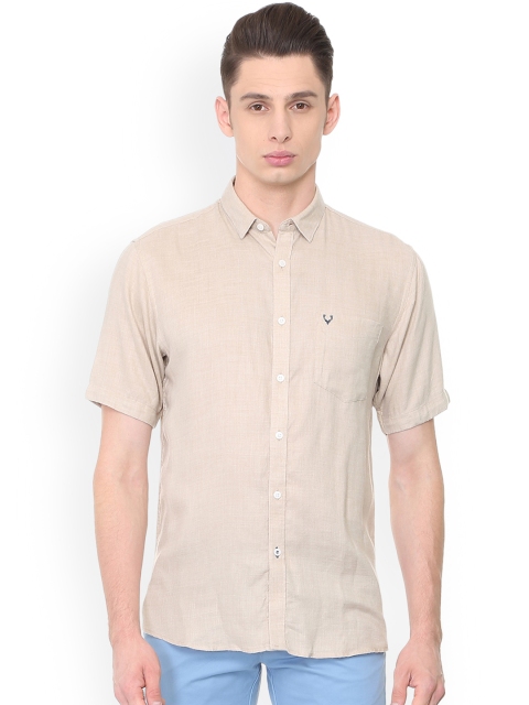 Allen Solly Men Beige Regular Fit Solid Casual Shirt