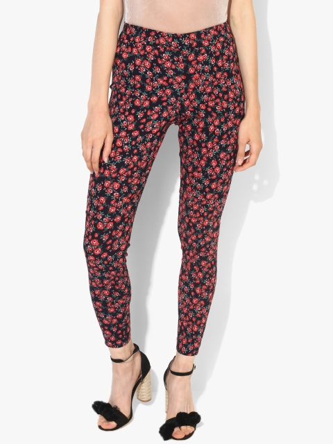 DOROTHY PERKINS Women Navy Blue & Red Printed Leggings