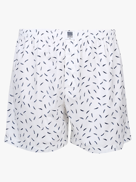 White Printed Pure Cotton Boxers