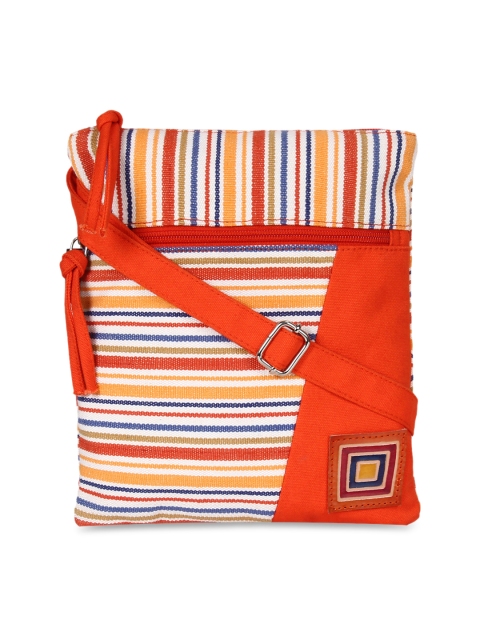 Anekaant Multicoloured Striped Sling Bag, Multi