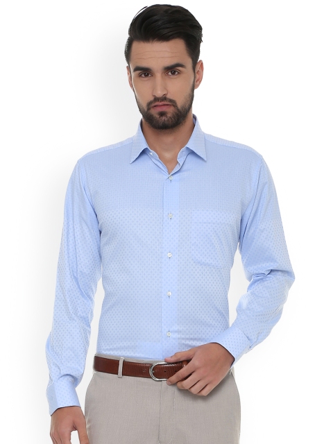 Van Heusen Men Blue Regular Fit Printed Formal Shirt