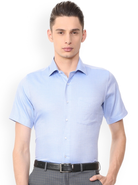 Van Heusen Men Blue Regular Fit Printed Formal Shirt