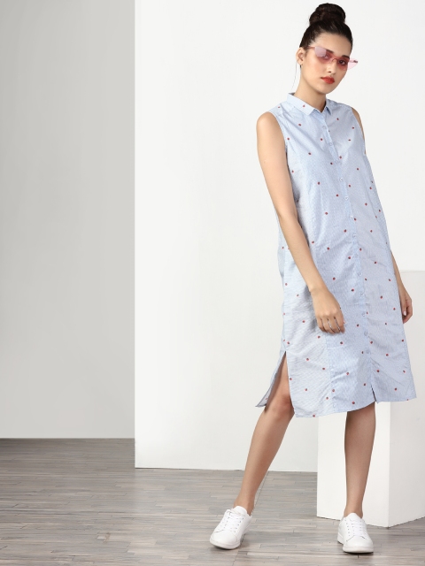 Blue Striped Shift Dress