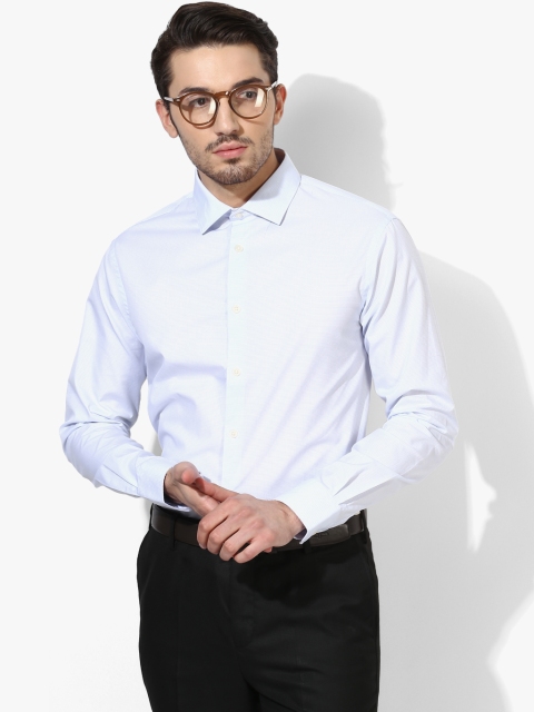 Blue Checked Slim Fit Formal Shirt