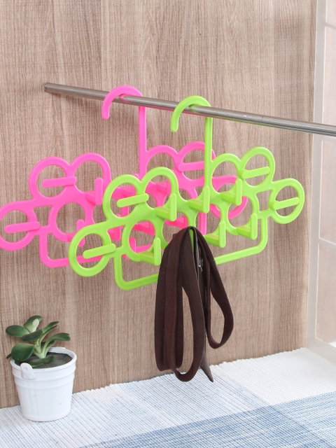 Cortina Set of 2 Pink & Green Clothes Hanger