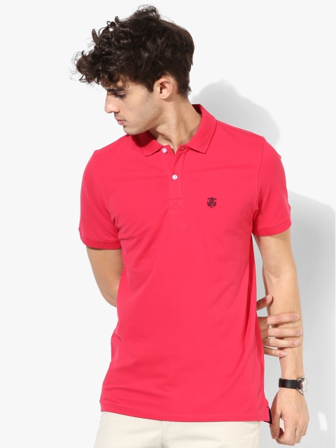Red Solid Regular Fit Polo T-Shirt
