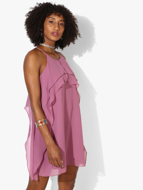 BCBGeneration Women Pink Solid A-Line Dress