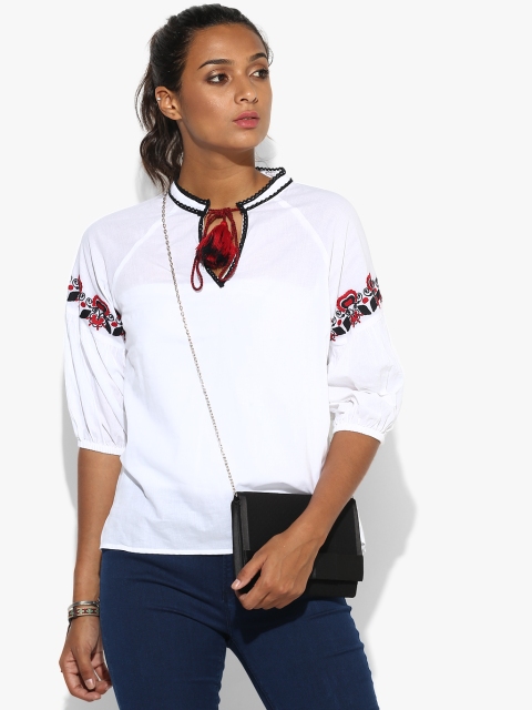 White Embroidered Blouse
