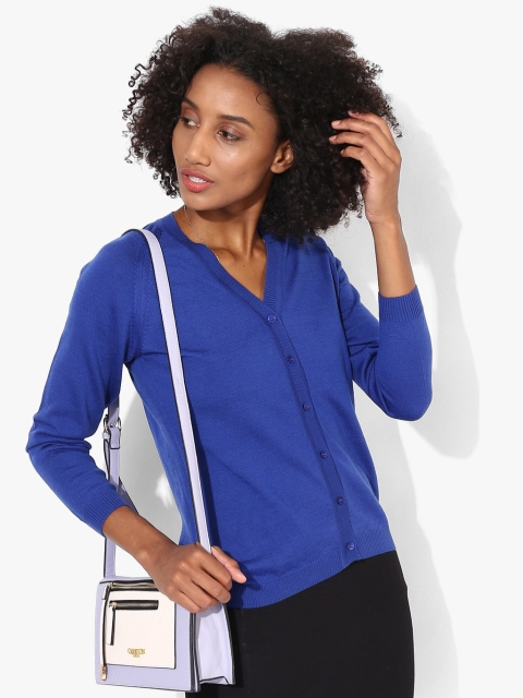 Blue Solid Cardigan