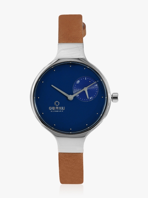 Eng V201ldclrz Brown/Blue Analog Watch, Tan