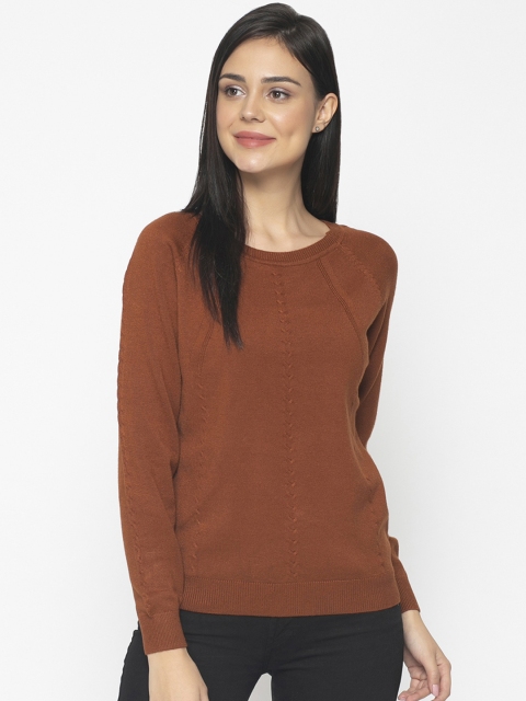 Gipsy Women Brown Solid Sweater