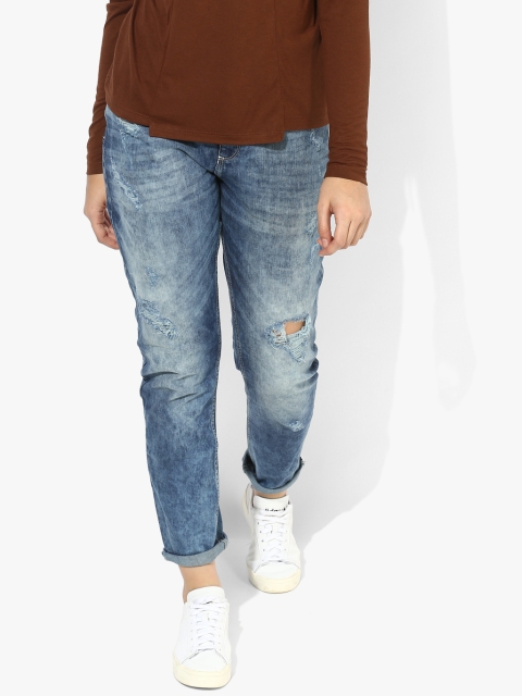 Blue Mid Rise Skinny Jeans
