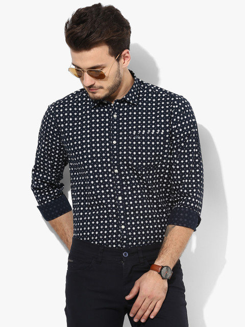 Navy Blue Printed Slim Fit Casual Shirt
Navy Blue Printed Slim Fit Casual Shirt