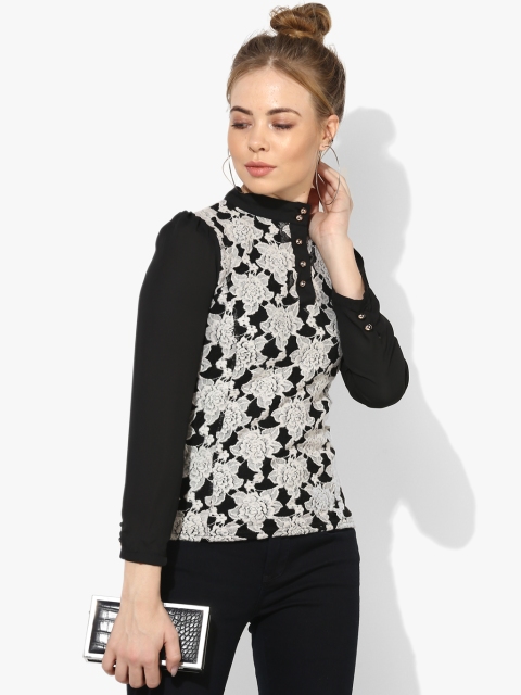 Black Self Design Blouse