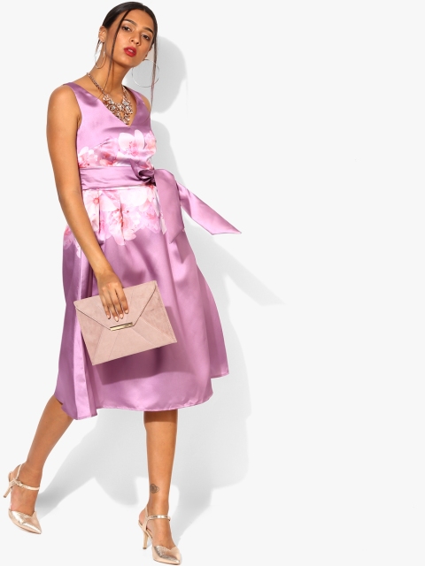 Purple Coloured Printed Shift Dress